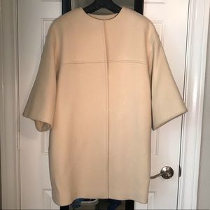 Korean Custom Made Cashmere Creme 3/4 Sleeve Coat